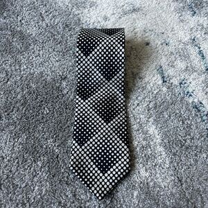 Escada made In Italy black and white Silk Neck Tie vintage designer
